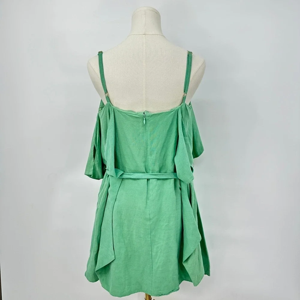 Camilla and Marc Cleo Linen Frock Napkin Dress 10 Mint Green‎ Earthy Naturecore